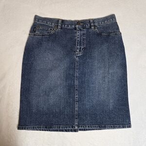 Vintage Lauren Jeans Co. Ralph Lauren Denim Skirt Knee Length Size 6 (30" Waist)
